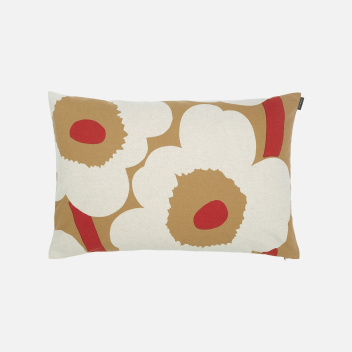 Poszewka na poduszkę lniana 40x60 PIENI UNIKKO Cushion Cover Brown-Linen-Red