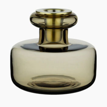 Szklany świecznik-wazon 9,5x10,5 PUTELI Candle Holder Clay-Brass