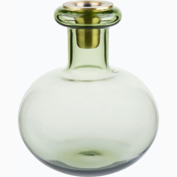 Szklany świecznik-wazon 14,5x12,5 BUTTICULA Candle Holder Moss Green-Brass
