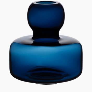 Wazon szklany FLOWER Vase 10x10,4 cm - Dark Blue