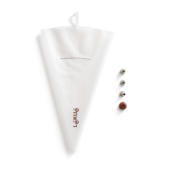 Wielorazowy rękaw cukierniczy z 3 końcówkami REUSABLE PIPING BAG SET by Lekue