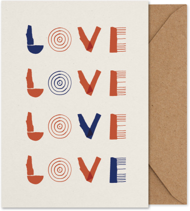 Karta okolicznościowa z kopertą LOVE A5 Art Card by Mado