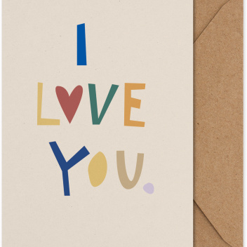 Karta okolicznościowa z kopertą I LOVE YOU A5 Art Card by Mado