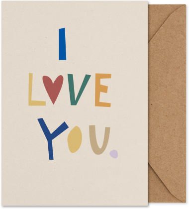Karta okolicznościowa z kopertą I LOVE YOU A5 Art Card by Mado