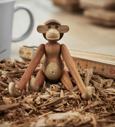 Drewniana małpka H9,5 cm MONKEY MINI - Teak-Limba