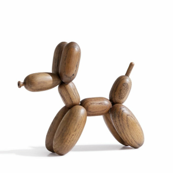 Drewniana figurka pieska 13x5,5x16,5 cm BALLOON D'OG Small Smoke Stained Oak by BoyHood