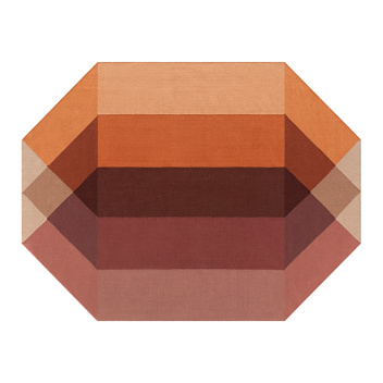 Kilim z recyclingu 170x220 DIAMOND Outdoor Kilim Orange-Wine