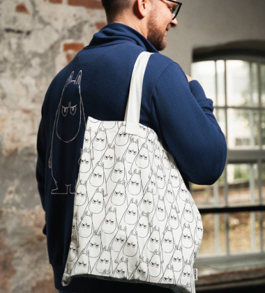 Torba bawełniana muminki 37x41 MOOMIN ANGRY ECOBAG Tote Bag White