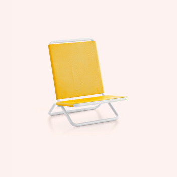 Leżak-krzesełko turystyczne 61x52x71 TRIP CHAIR Mustard-White