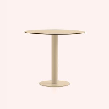 Stolik 80x72H cm MONA COLUMN LEG DINING TABLE Indoor-Outdoor Sand