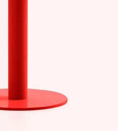 Stolik 80x72H cm MONA COLUMN LEG DINING TABLE Indoor-Outdoor Red