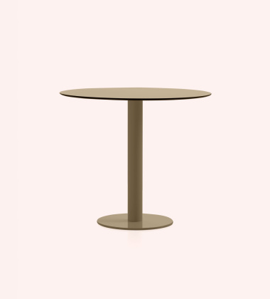 Stolik 90x72H cm MONA COLUMN LEG DINING TABLE Indoor-Outdoor Bronze