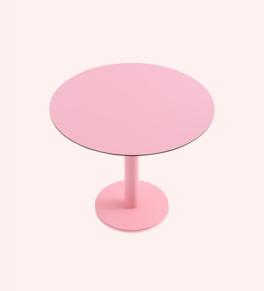 Stolik 90x72H cm MONA COLUMN LEG DINING TABLE Indoor-Outdoor Pink