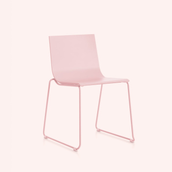 Krzesło z tworzywa na płozach 54x50x78 cm VENT DINING CHAIR Model 1 Indoor-Outdoor Pink