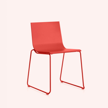 Krzesło z tworzywa na płozach 54x50x78 cm VENT DINING CHAIR Model 1 Indoor-Outdoor Red
