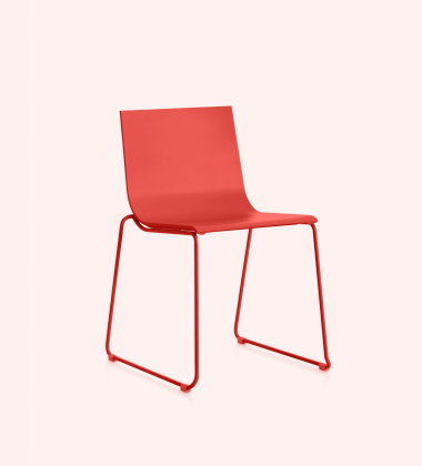 Krzesło z tworzywa na płozach 54x50x78 cm VENT DINING CHAIR Model 1 Indoor-Outdoor Red