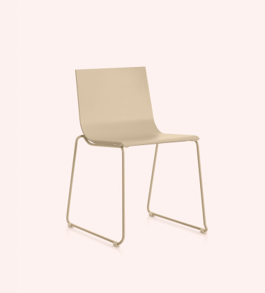 Krzesło z tworzywa na płozach 54x50x78 cm VENT DINING CHAIR Model 1 Indoor-Outdoor Sand