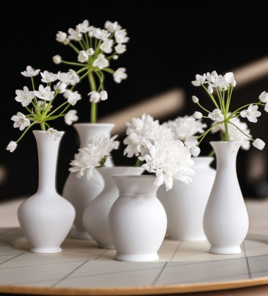 Komplet porcelanowych mini wazonów BLOSSOM Mini Vase Set 6 - White
