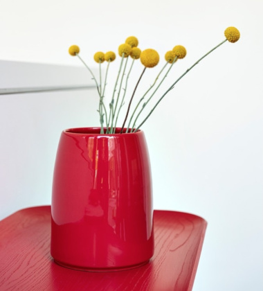 Wazon z glazurowanej ceramiki 21Hx17 cm CARLA Vase - Red
