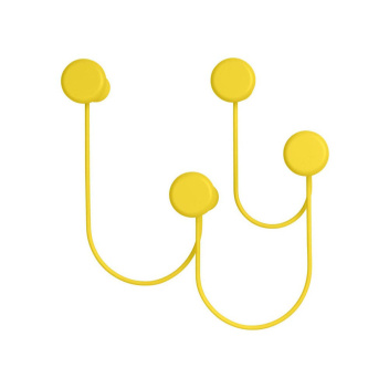 Wieszak ścienny 36x37x12 cm PINA Wall Hanger 4 Hooks - Citrus Yellow
