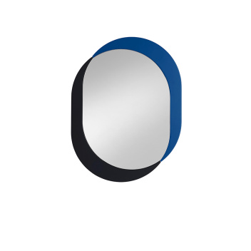 Dwukolorowe drewniane lustro ścienne 48,2x63x1,9 cm KIMO Wall Mirror M - Sapphire-Black