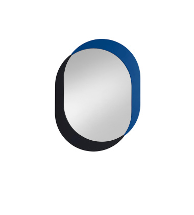 Dwukolorowe drewniane lustro ścienne 48,2x63x1,9 cm KIMO Wall Mirror M - Sapphire-Black