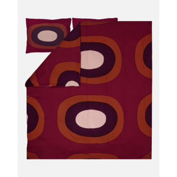 Pościel bawełniana 220x240 MELOONI Double Duvet Cover Red-Brown-Dark Purple