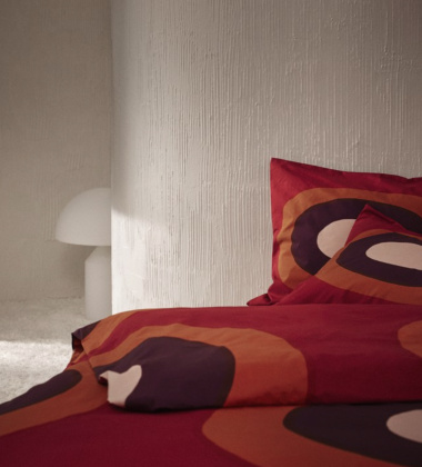Pościel bawełniana 220x240 MELOONI Double Duvet Cover Red-Brown-Dark Purple