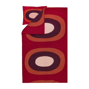Pościel bawełniana 150x210 MELOONI Single Duvet Cover Red-Brown-Dark Purple