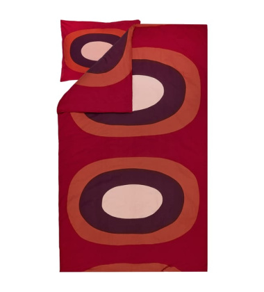 Pościel bawełniana 150x210 MELOONI Single Duvet Cover Red-Brown-Dark Purple