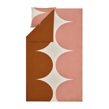 Pościel bawełniana 150x210 HARKA Single Duvet Cover White-Brown-Rose