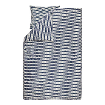 Pościel bawełniana 150x210 PIEKANA Single Duvet Cover White-Dark Blue