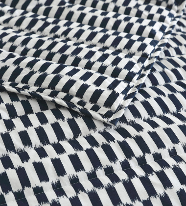 Pościel bawełniana 150x210 PIEKANA Single Duvet Cover White-Dark Blue