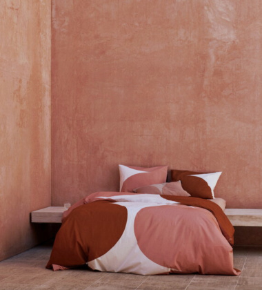 Pościel bawełniana 150x210 HARKA Single Duvet Cover White-Brown-Rose