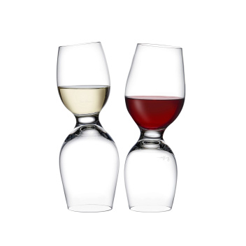Komplet podwójnych kieliszków do białego i czerwonego wina 450 ml RED OR WHITE SET 2 Red and White Double Glasses by Ron Arad