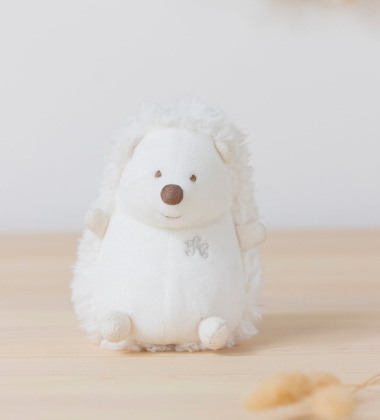 Maskotka z groszkiem jeżyk 12 cm LEON THE HEDGEHOG - Ecru