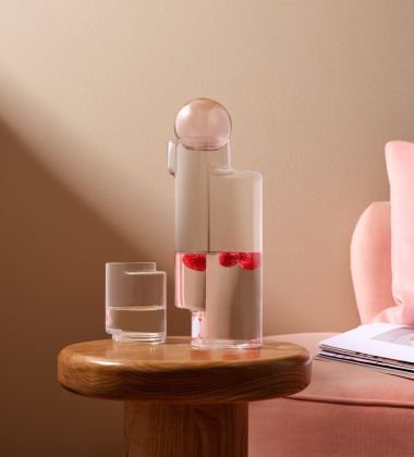 Karafka szklana z kulą 1,2L JUNO CARAFE - Rose