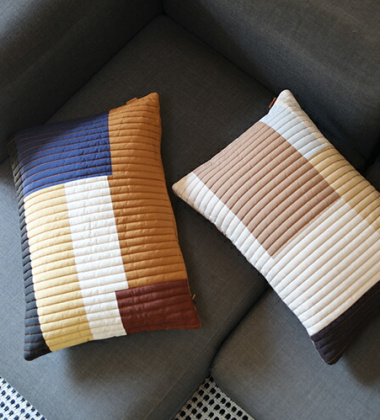 Poduszka pikowana dwustronna 40x60 cm SHAY QUILT Cushion - Mustard