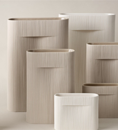Wazon ceramiczny H35x8,5x23 cm RIDGE Vase M - Beige