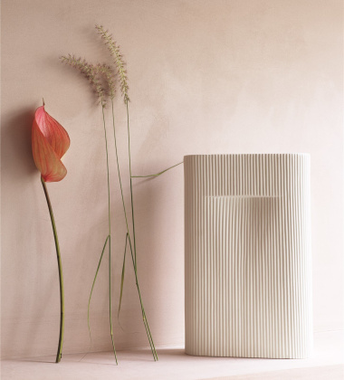 Wazon ceramiczny H35x8,5x23 cm RIDGE Vase M - Off-White