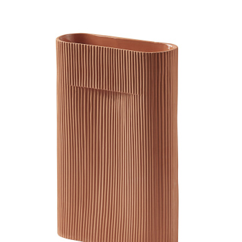 Wazon ceramiczny H35x8,5x23 cm RIDGE Vase M - Terracotta