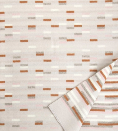 Koc wełniany dwustronny 130x180 YLLATYS Wool Blanket - Beige-Rose-Cinnamon