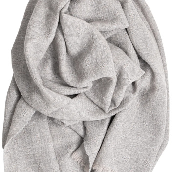Szal z wełny merino 60x200 TUULA Wool Scarf - Light Grey