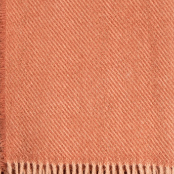 Koc wełniany z frędzlami 130x200 ILO Wool Blanket - Powder-Cinnamon