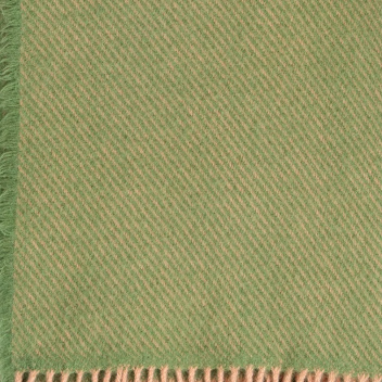 Koc wełniany z frędzlami 130x200 ILO Wool Blanket - Powder-Olive