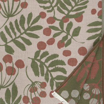 Koc wełniano-bawełniany 135x180 PIHAPUU Wool Blanket Beige-Cinnamon-Olive