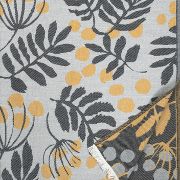 Koc wełniano-bawełniany 135x180 PIHAPUU Wool Blanket Grey-Honey-Black