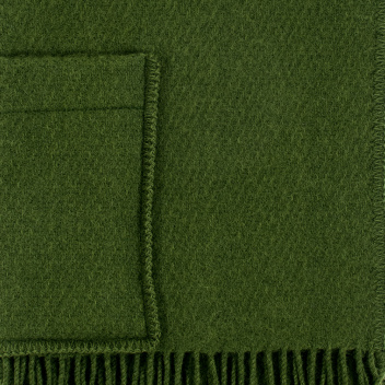 Szal-ponczo wełniany z kieszeniami 60x170 UNI Wool Pocket Shawl - Olive