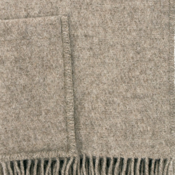 Szal-ponczo wełniany z kieszeniami 60x170 UNI Wool Pocket Shawl - Melange Beige