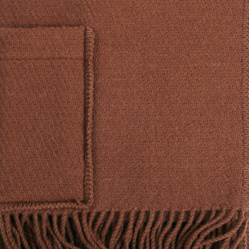 Szal-ponczo wełniany z kieszeniami 60x170 UNI Wool Pocket Shawl - Cinnamon